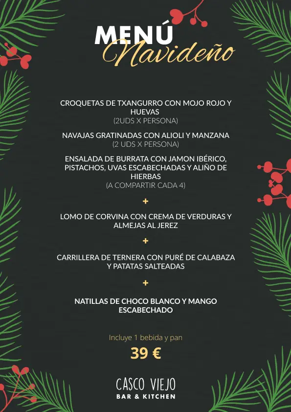 Menú de Navidad Casco Viejo