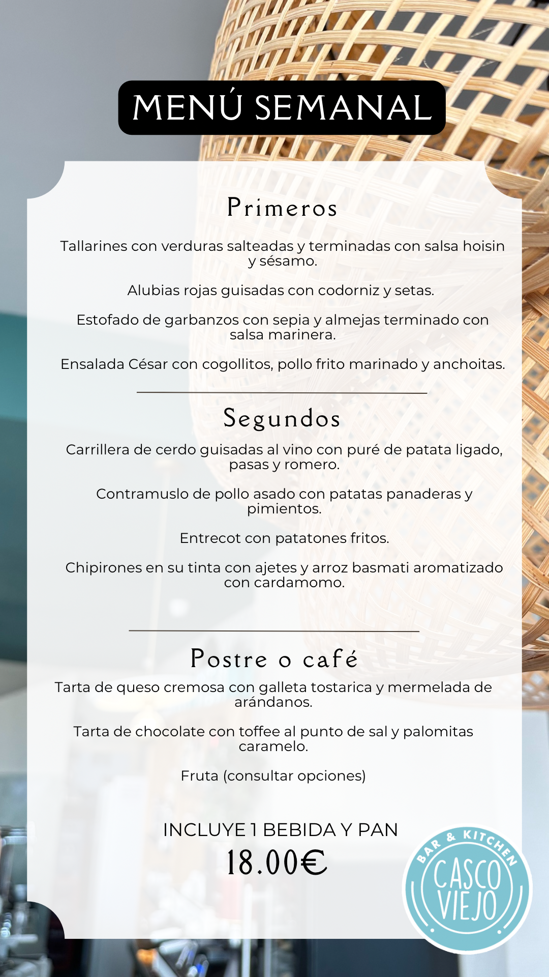 Historia de Instagram Menú Semanal Restaurante Moderno y Elegante Blanco (Tu historia)